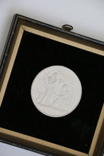Load image into Gallery viewer, Set of four framed plaques molded after Neoclassical Danish sculptor Bertel Thorvaldsen’s “Four Seasons” entitled Childhood - Spring, Youth - Summer, Manhood - Autumn, and Old Age - Winter
