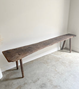 Antique Slab Pegged Work Table / Console