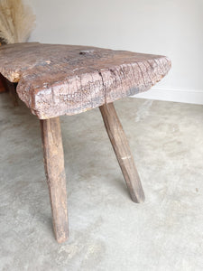 Antique Slab Pegged Work Table / Console