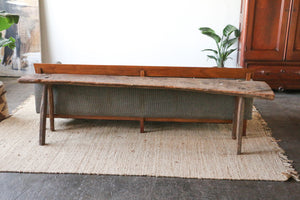 Antique Slab Pegged Work Table / Console