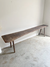 Load image into Gallery viewer, Antique Slab Pegged Work Table / Console
