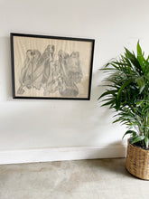 Load image into Gallery viewer, Framed Owl Drawing dated 1972
